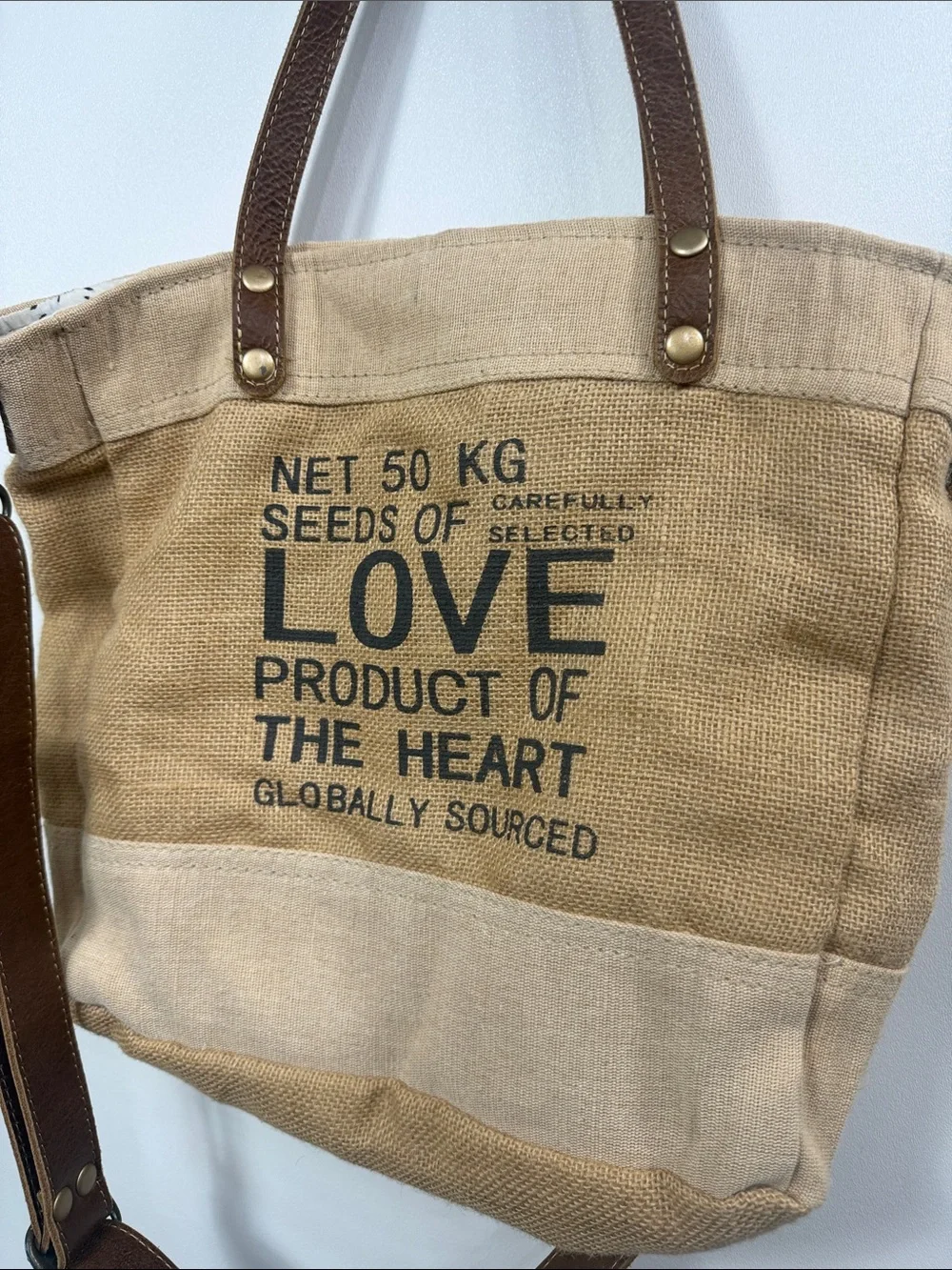 Myra Bag sustainable organic jute bag.NWT.